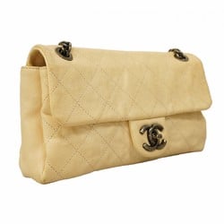 Chanel Shoulder Bag Matelasse Caviar Skin White Women's