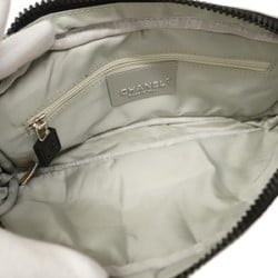 Chanel Shoulder Bag Sport Cotton Grey Black Women's