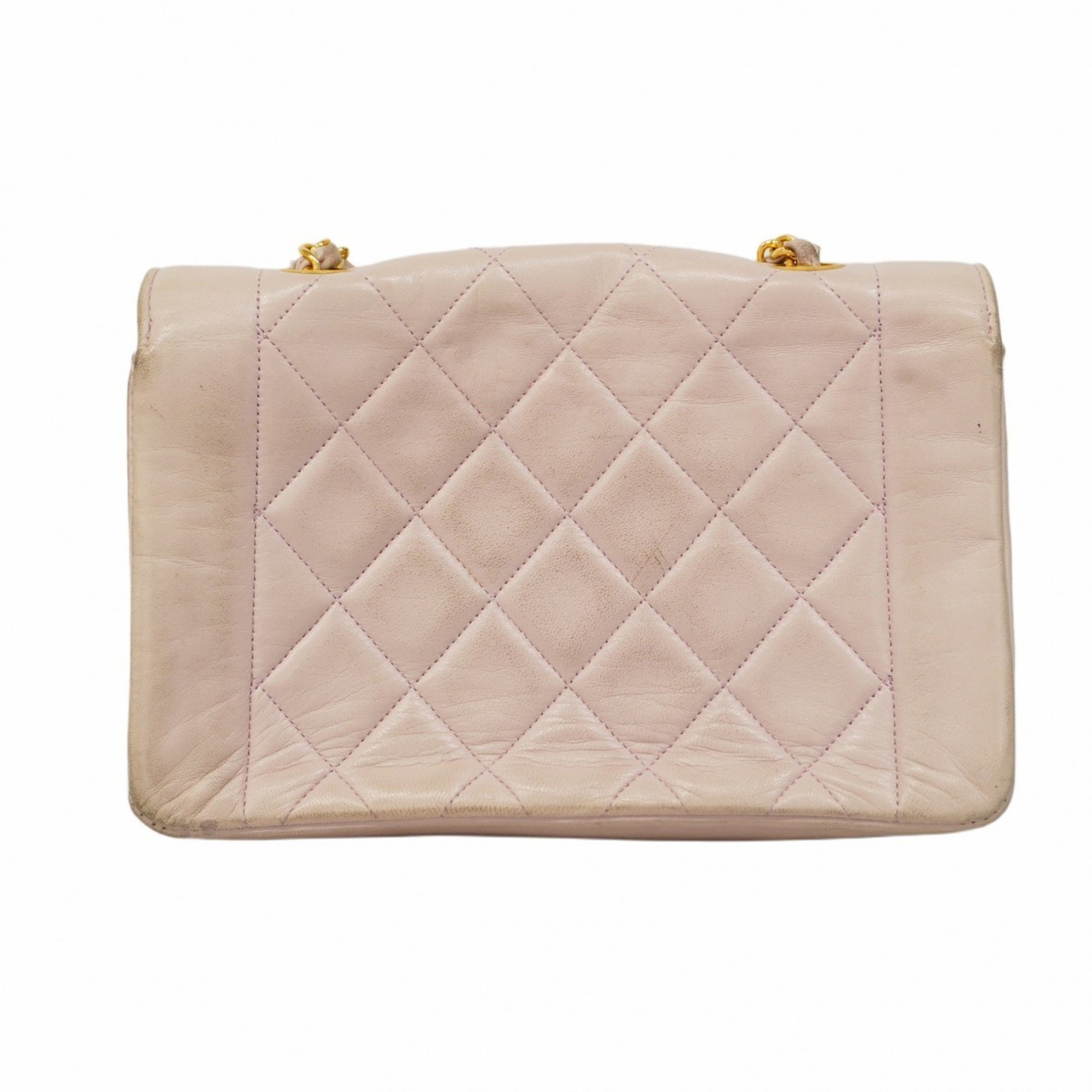 Chanel Shoulder Bag Diana Lambskin Pink Women's