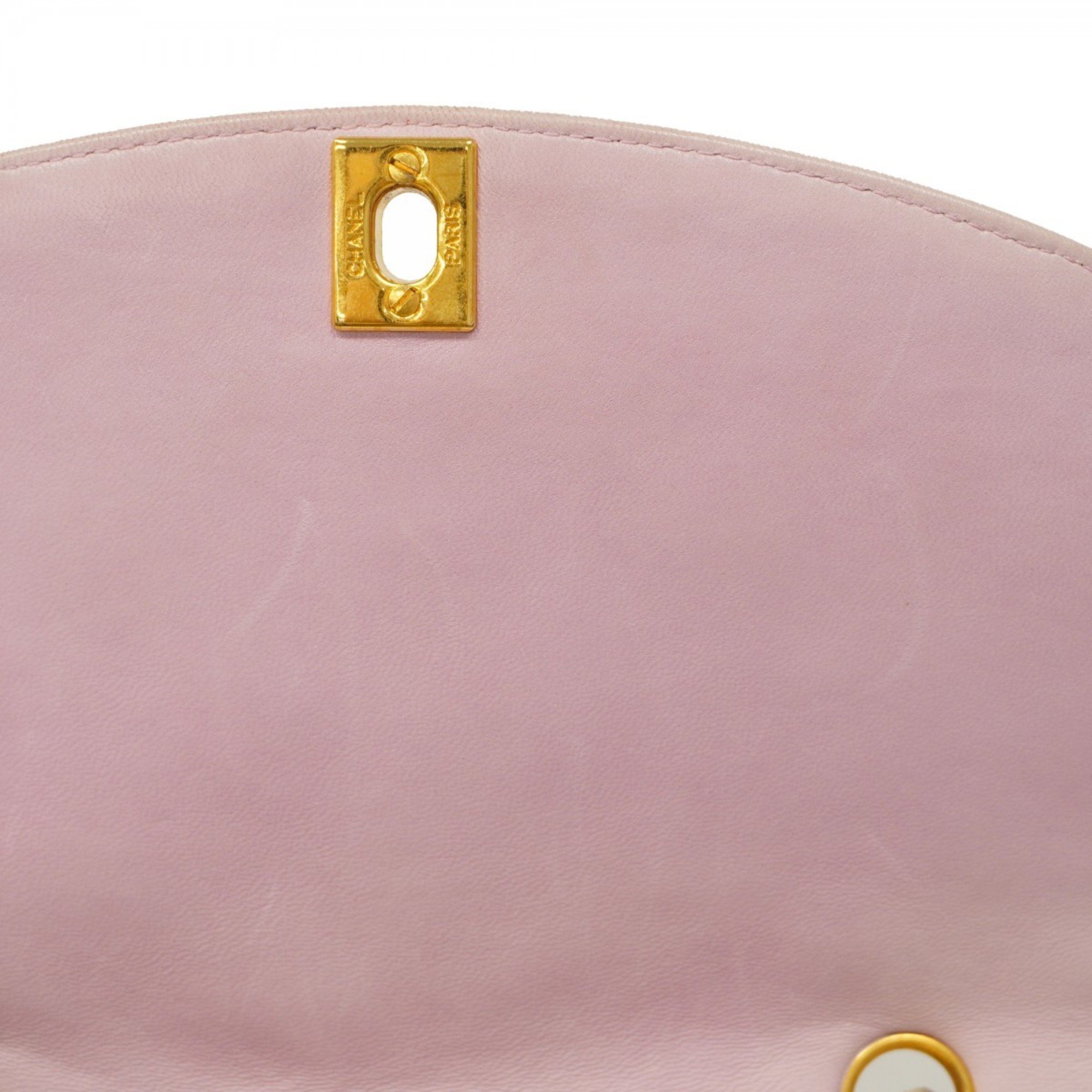 Chanel Shoulder Bag Diana Lambskin Pink Women's