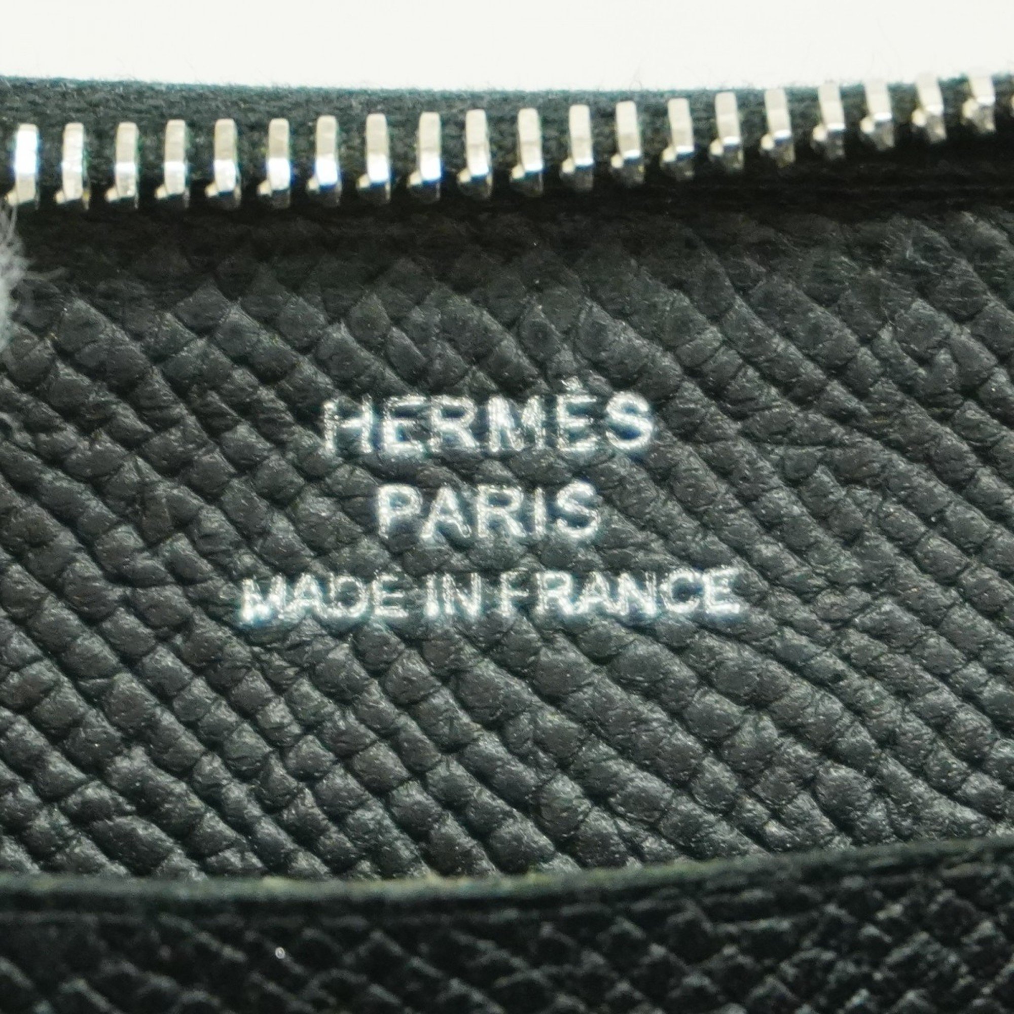 Hermes Wallet/Coin Case Azap Epsom Black A Stamp Men's Women's