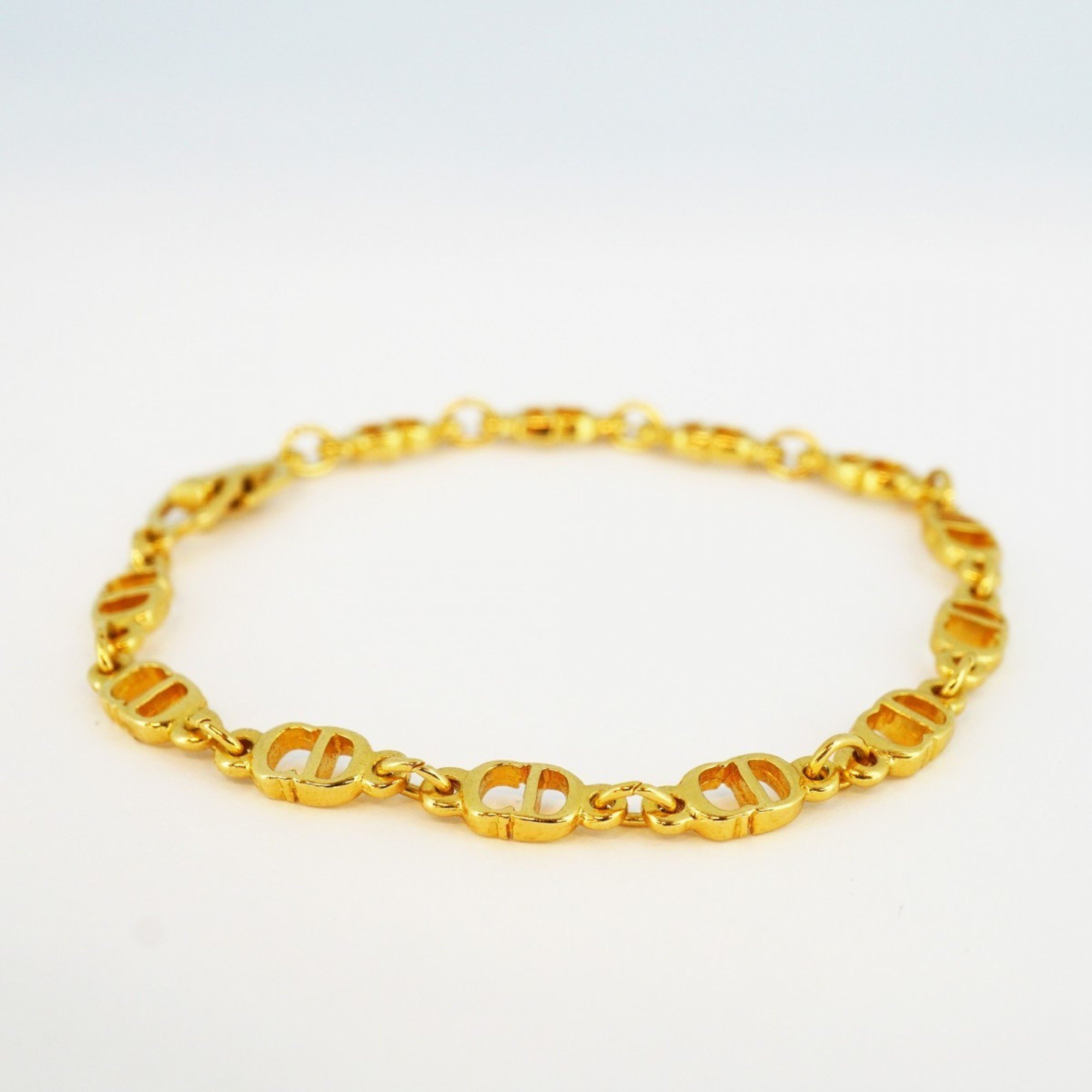 Christian Dior Bracelet CD GP Plated Gold Ladies