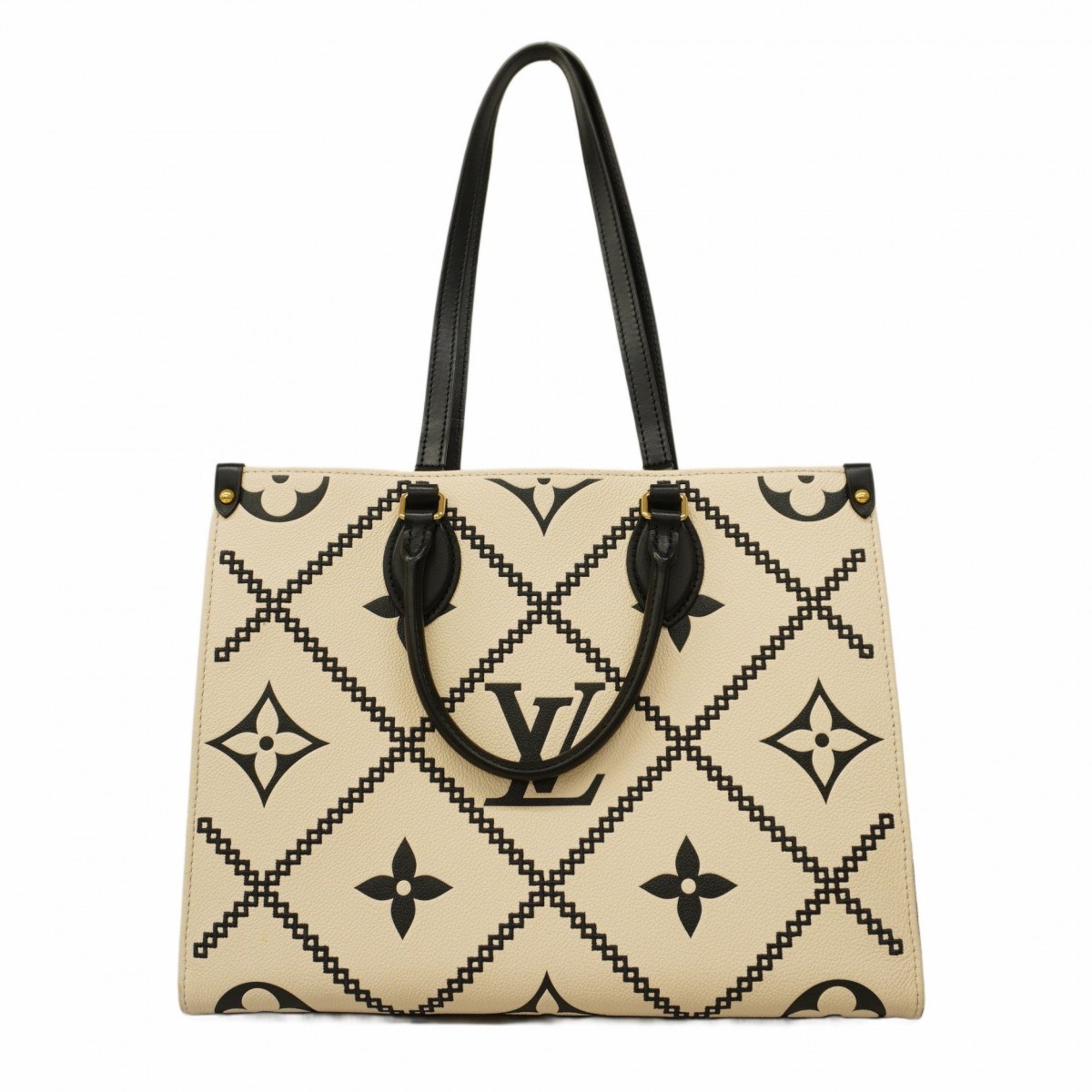 Louis Vuitton Tote Bag Monogram Empreinte On the Go MM M46016 Creme Ladies