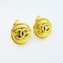 Chanel Earrings Coco Mark Circle GP Plated Gold Ladies