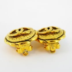 Chanel Earrings Coco Mark Circle GP Plated Gold Ladies