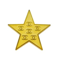 Chanel Brooch Coco Mark Star GP Plated Gold White Ladies