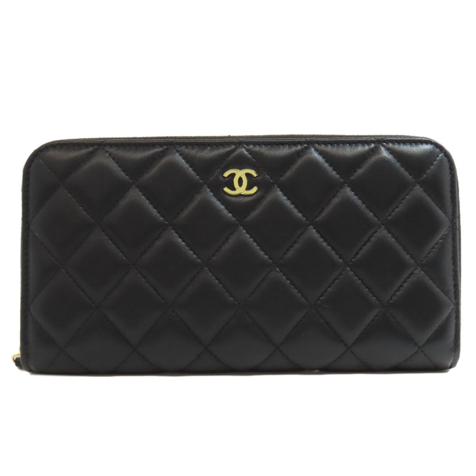 Chanel Matelasse Coco Mark Long Wallet Lambskin Women's CHANEL