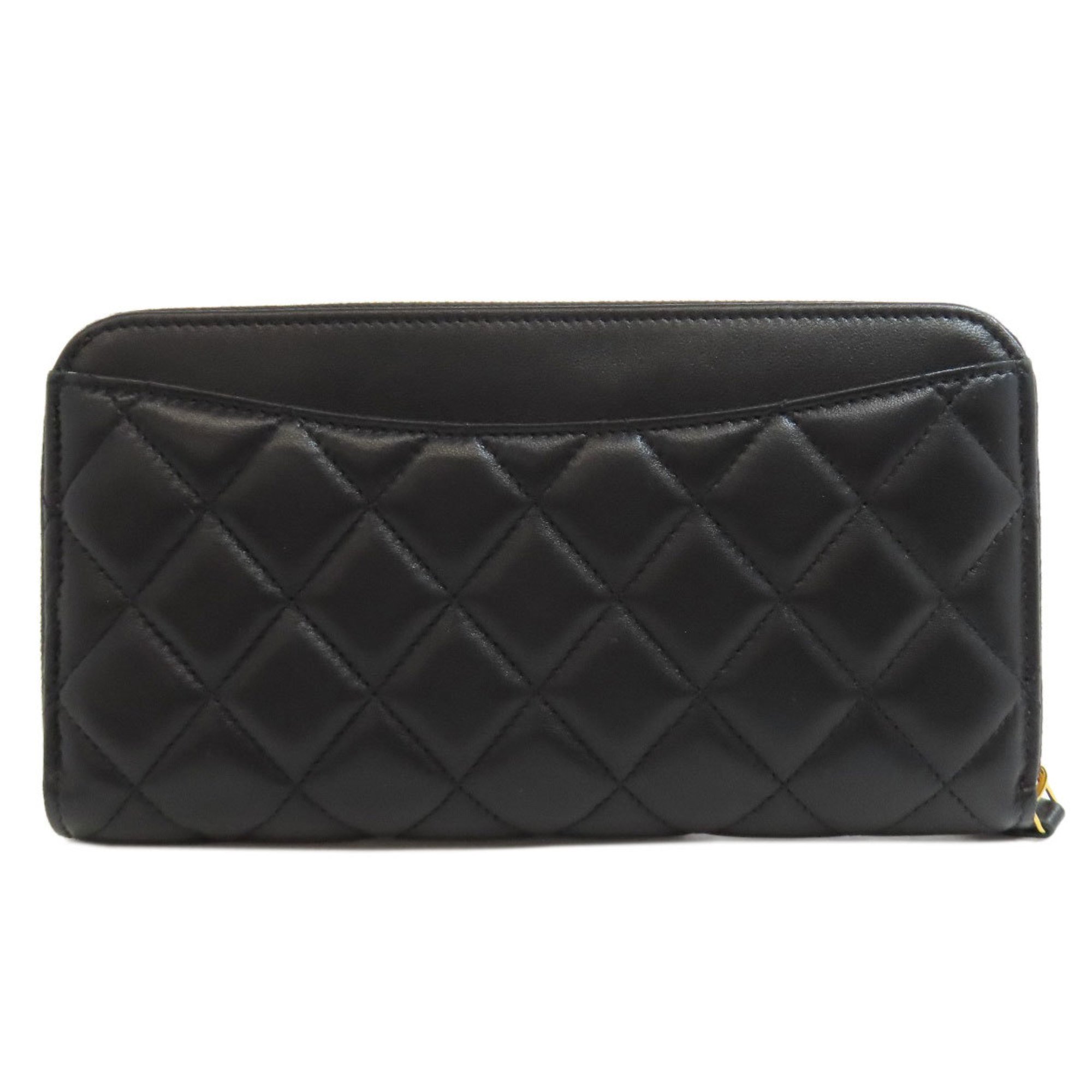 Chanel Matelasse Coco Mark Long Wallet Lambskin Women's CHANEL