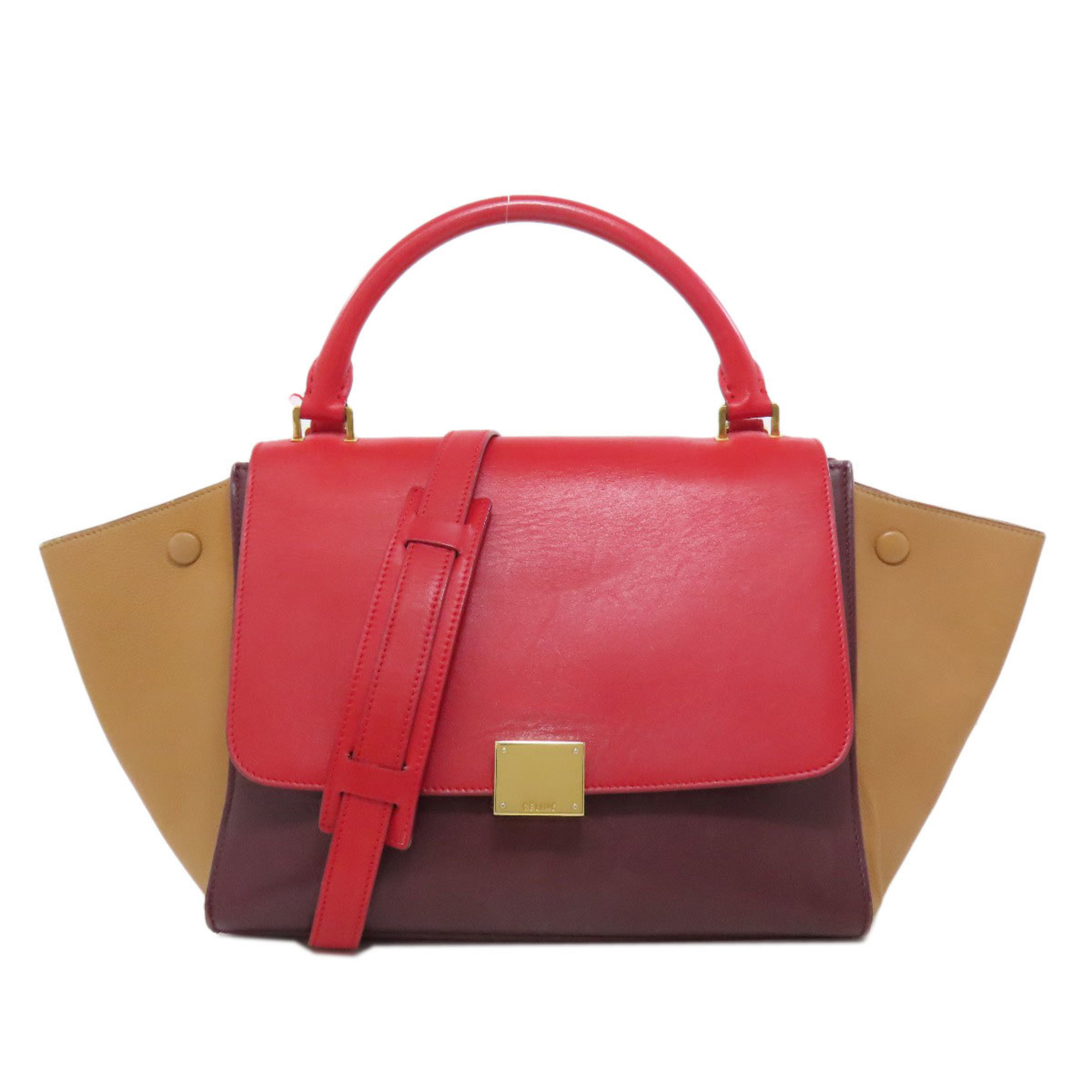 CELINE Trapeze Handbag Leather Women's