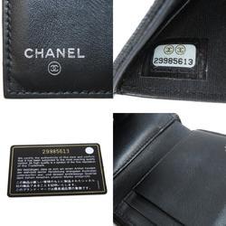 CHANEL Tri-fold Wallet Coco Mark Bi-fold Caviar Skin Women's