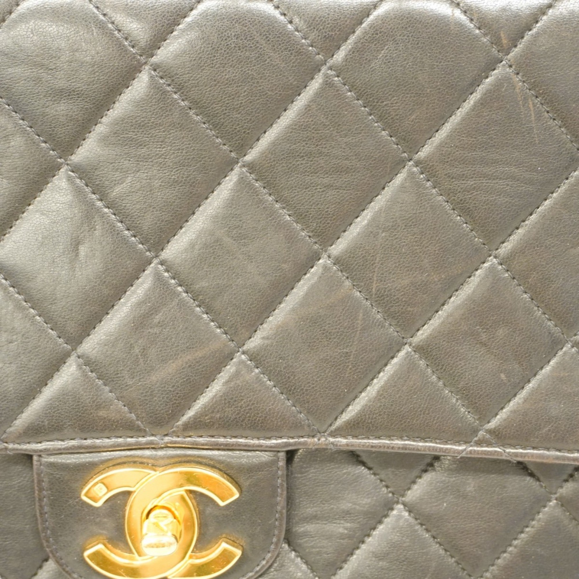 Chanel Shoulder Bag Matelasse Lambskin Black Women's