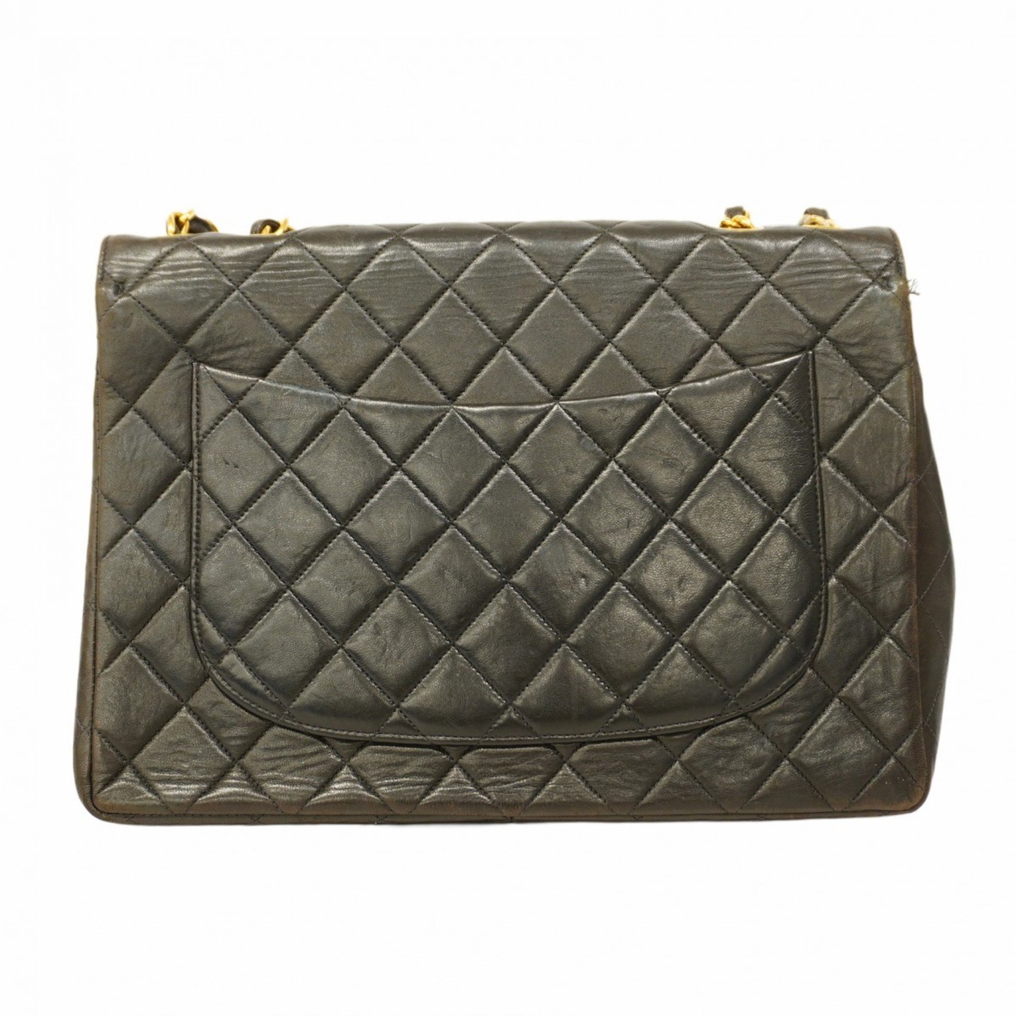 Chanel Shoulder Bag Matelasse Lambskin Black Women's