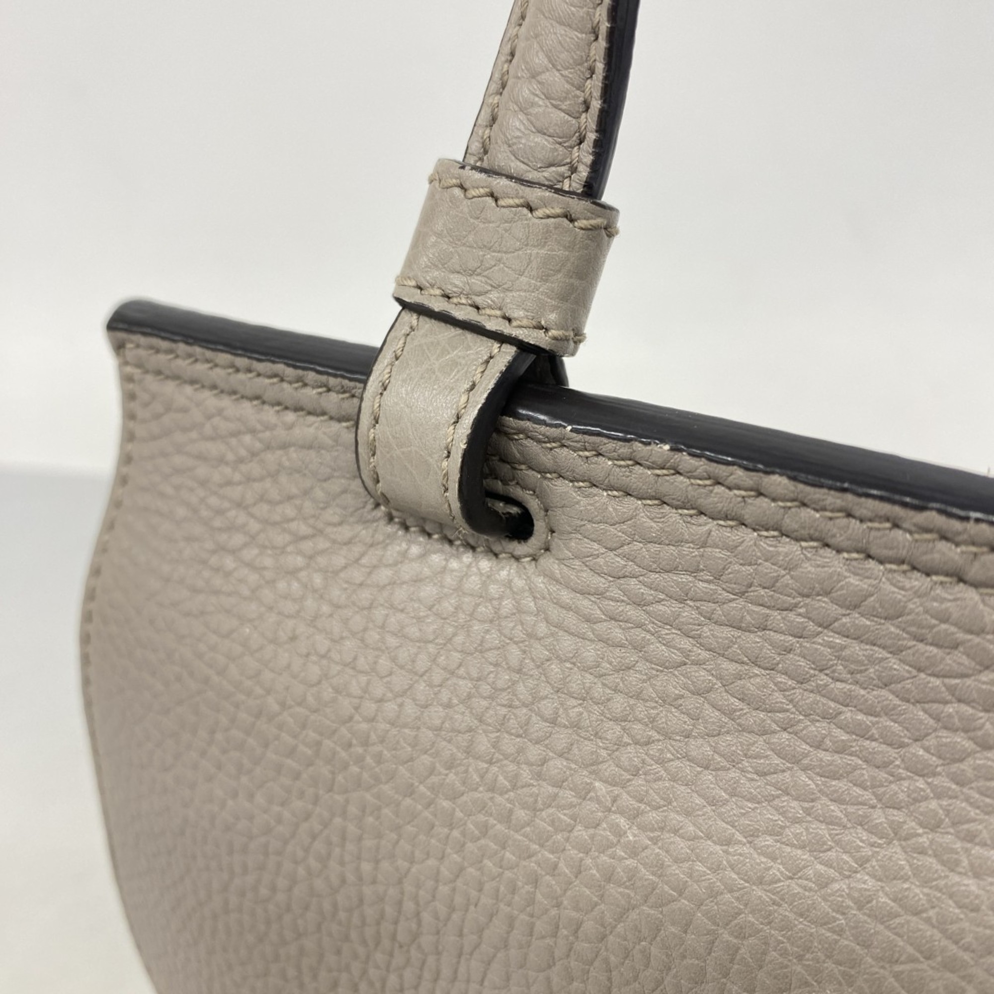 Gucci Handbag Bamboo Daily 370831 Leather Grey Women's