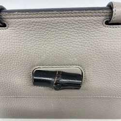 Gucci Handbag Bamboo Daily 370831 Leather Grey Women's