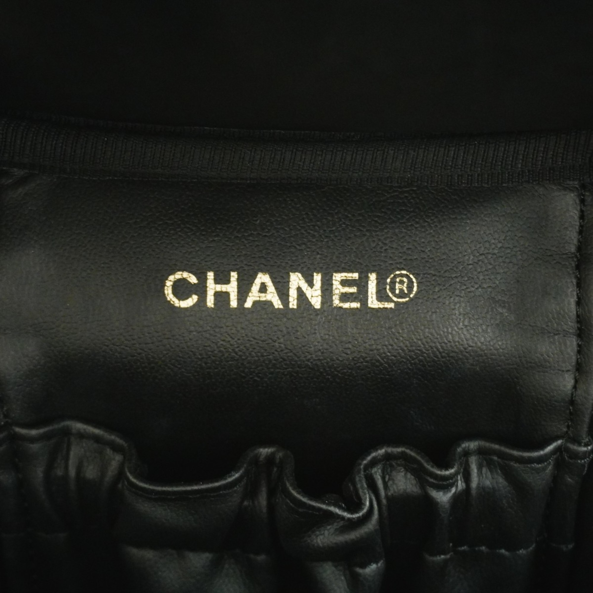 Chanel Vanity Bag Patent Leather Black Women's