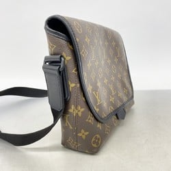 Louis Vuitton Shoulder Bag Monogram Macassar Magnetic M45557 Brown Black Ladies