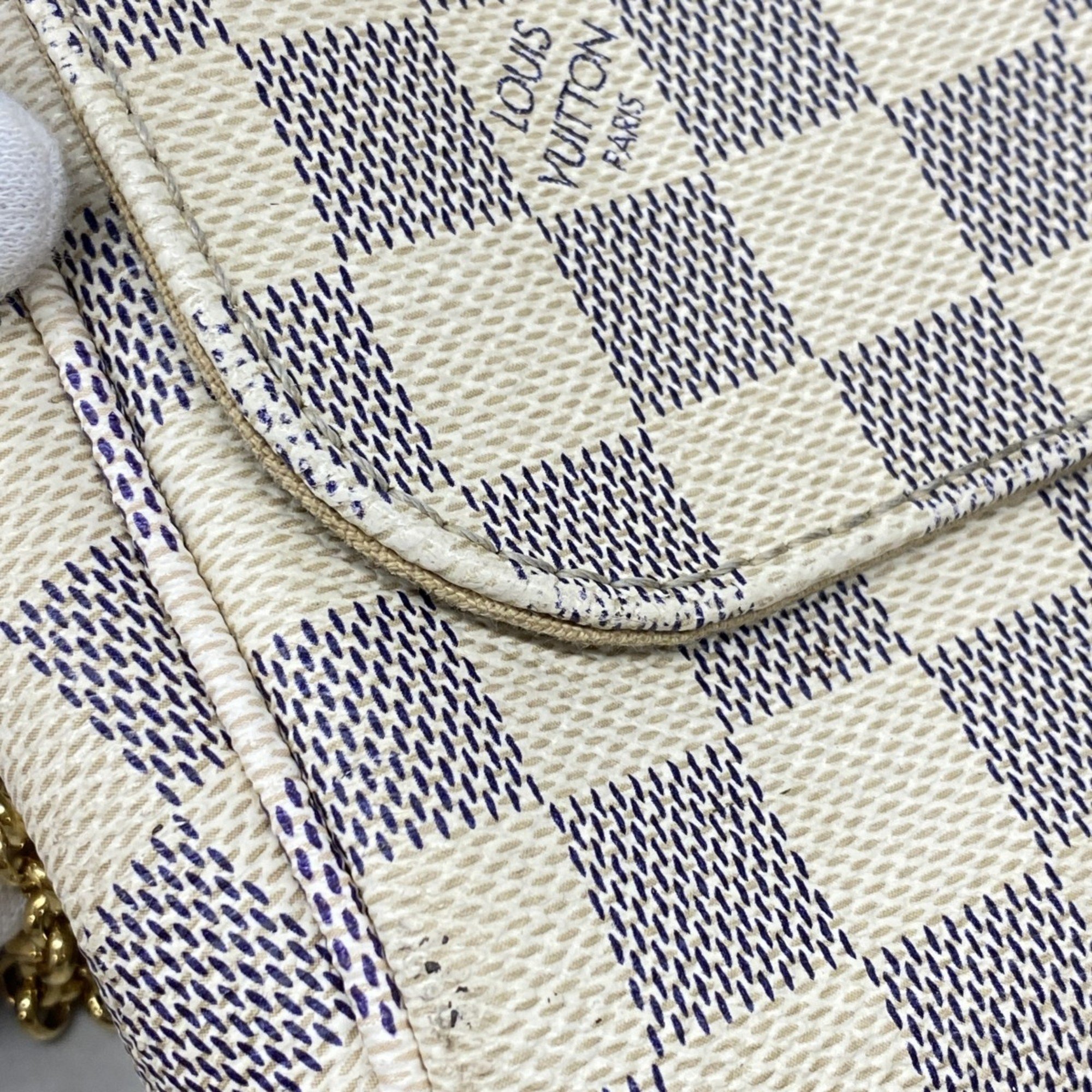 Louis Vuitton Handbag Damier Azur Favorite MM N41275 White Ladies