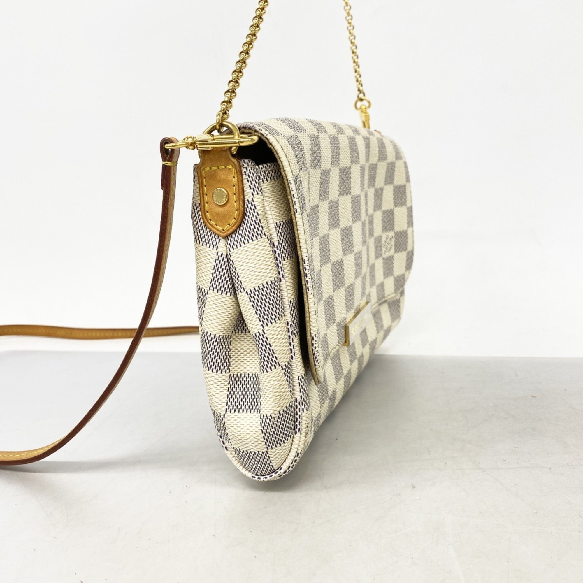 Louis Vuitton Handbag Damier Azur Favorite MM N41275 White Ladies