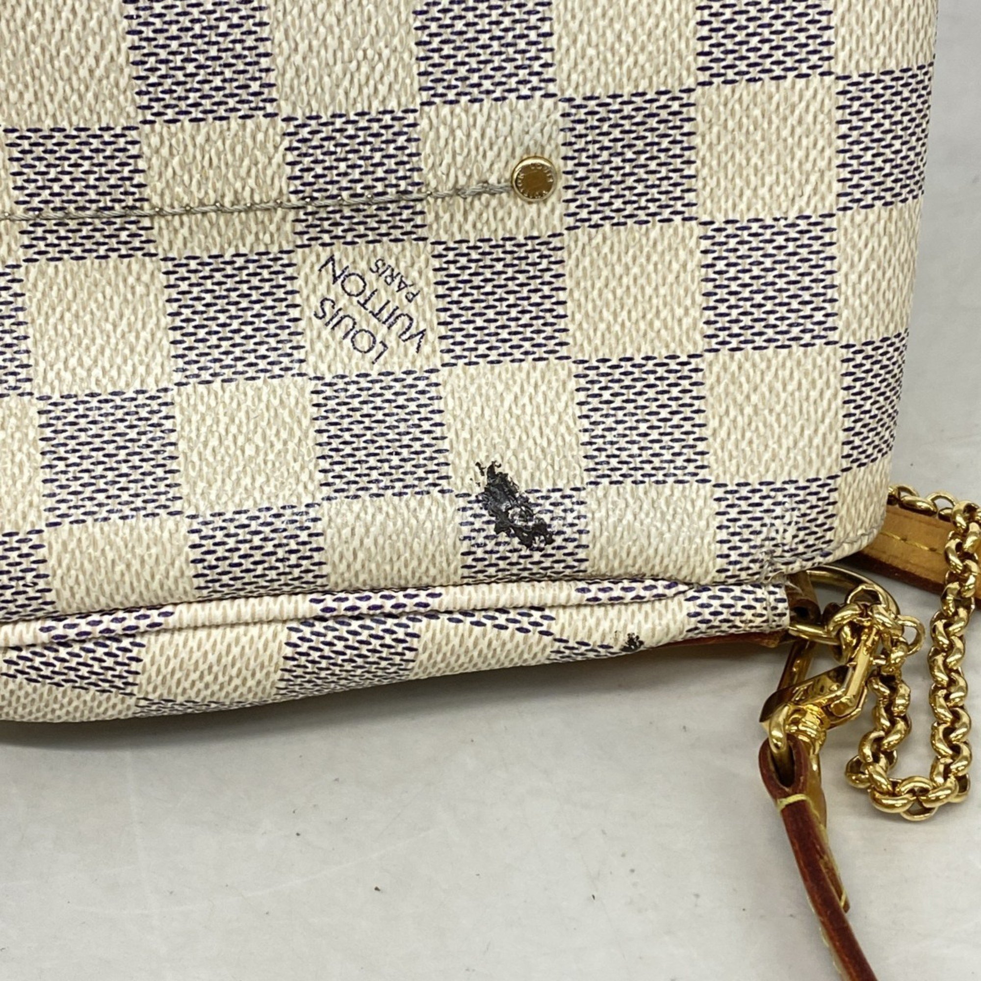 Louis Vuitton Handbag Damier Azur Favorite MM N41275 White Ladies