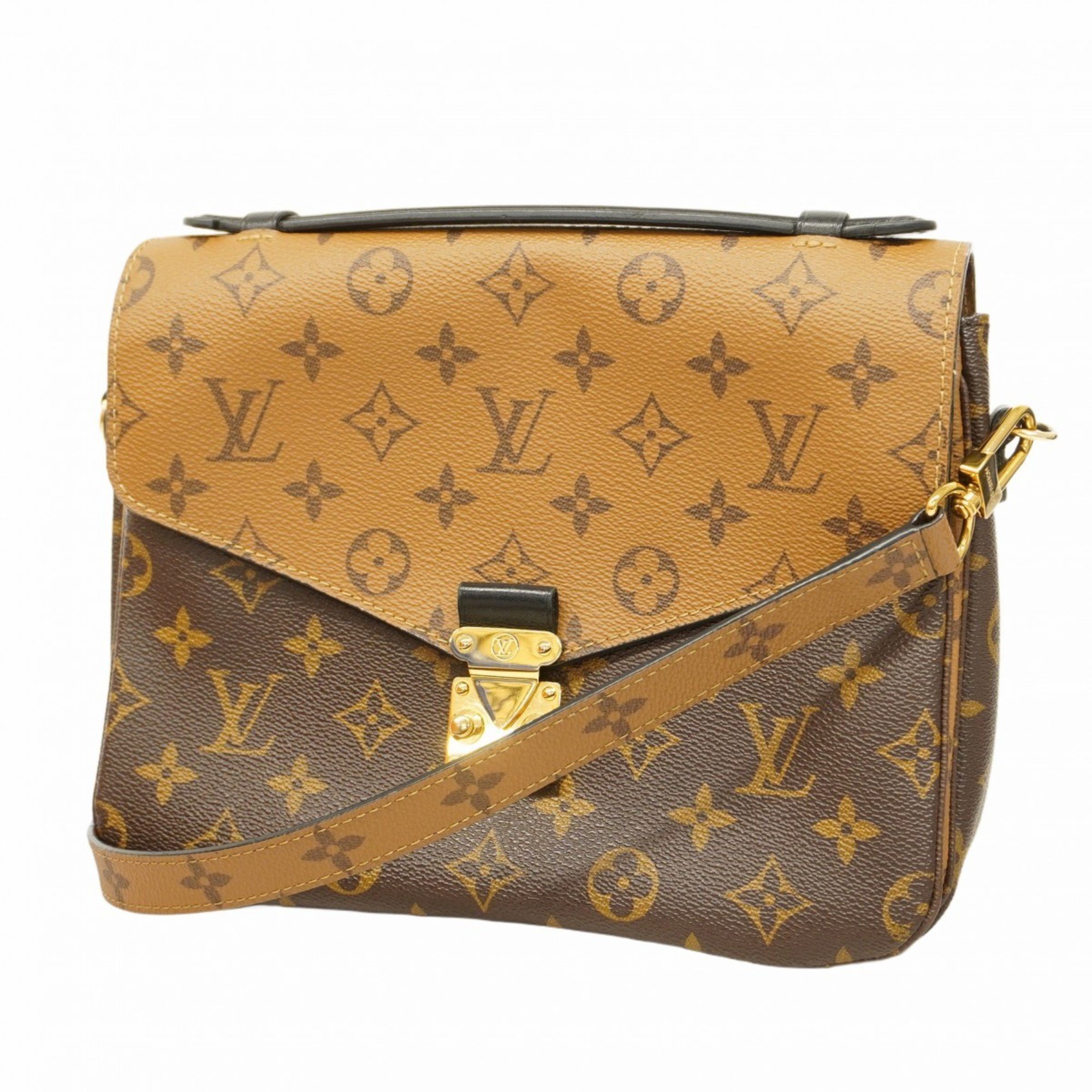 Louis Vuitton Shoulder Bag Monogram Reverse Pochette Metis MM M44876 Brown Women's