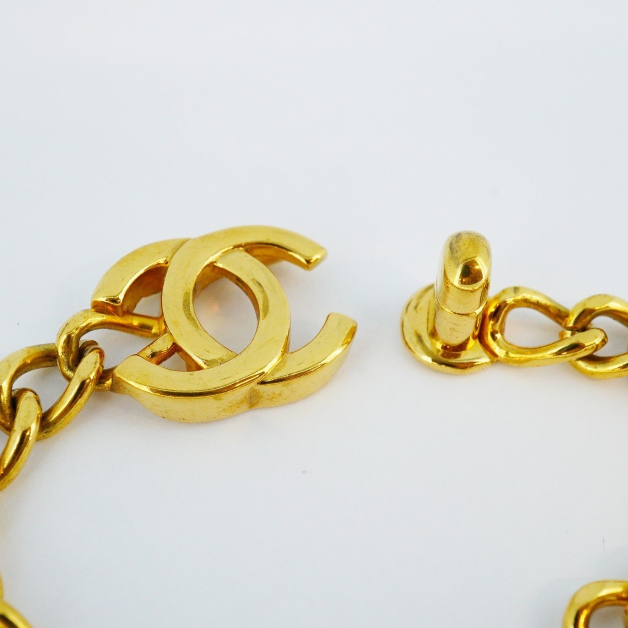 Chanel Bracelet Turn Lock GP Plated Gold Ladies