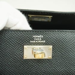 Hermes Wallet/Coin Case Kelly Pocket Compact Veau Epsom Black Y Stamp Men's Women's