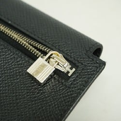 Hermes Wallet/Coin Case Kelly Pocket Compact Veau Epsom Black Y Stamp Men's Women's