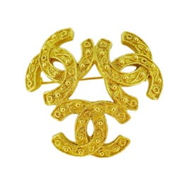 Chanel Brooch Triple Coco GP Plated Gold Ladies