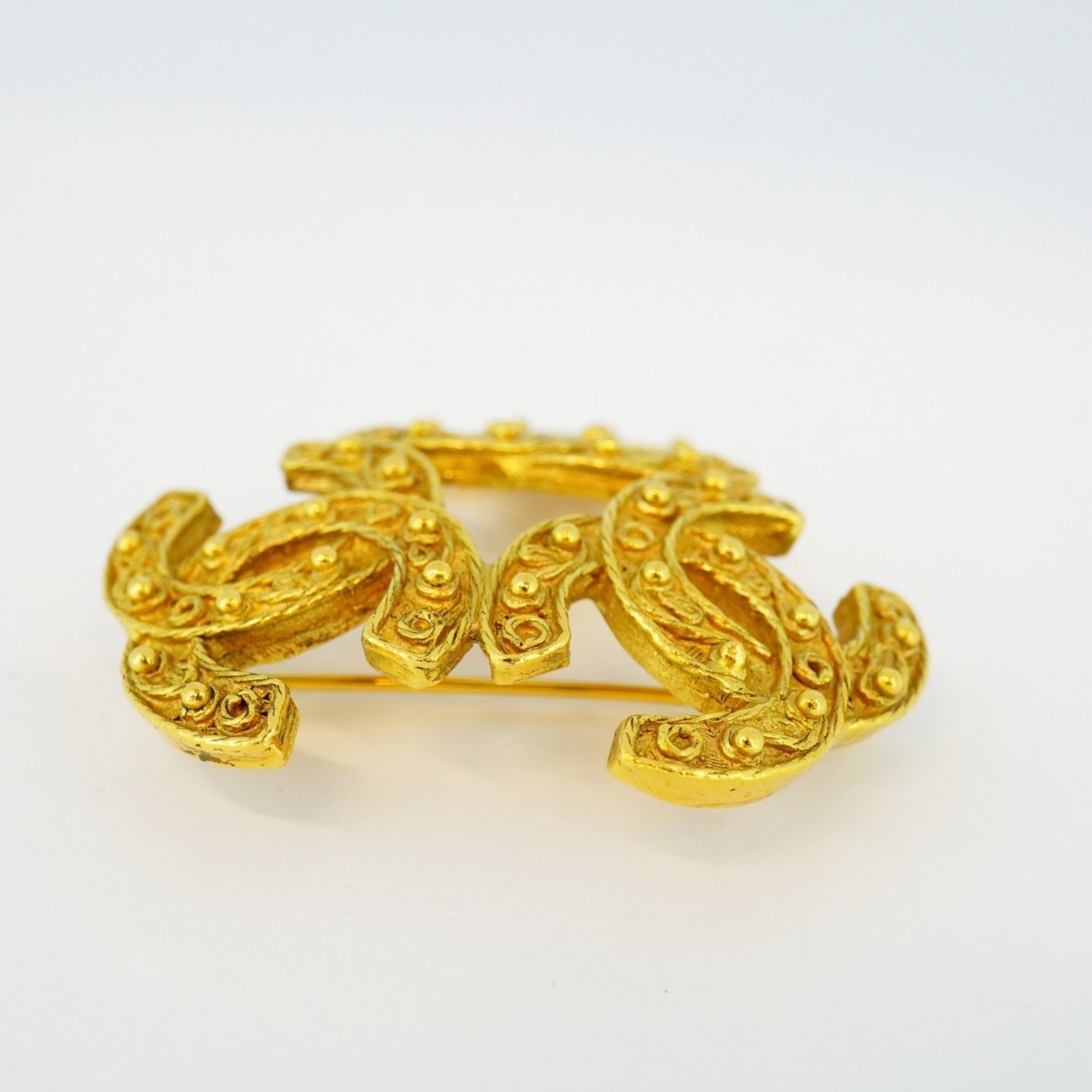 Chanel Brooch Triple Coco GP Plated Gold Ladies