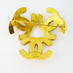 Chanel Brooch Triple Coco GP Plated Gold Ladies