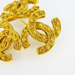 Chanel Brooch Triple Coco GP Plated Gold Ladies