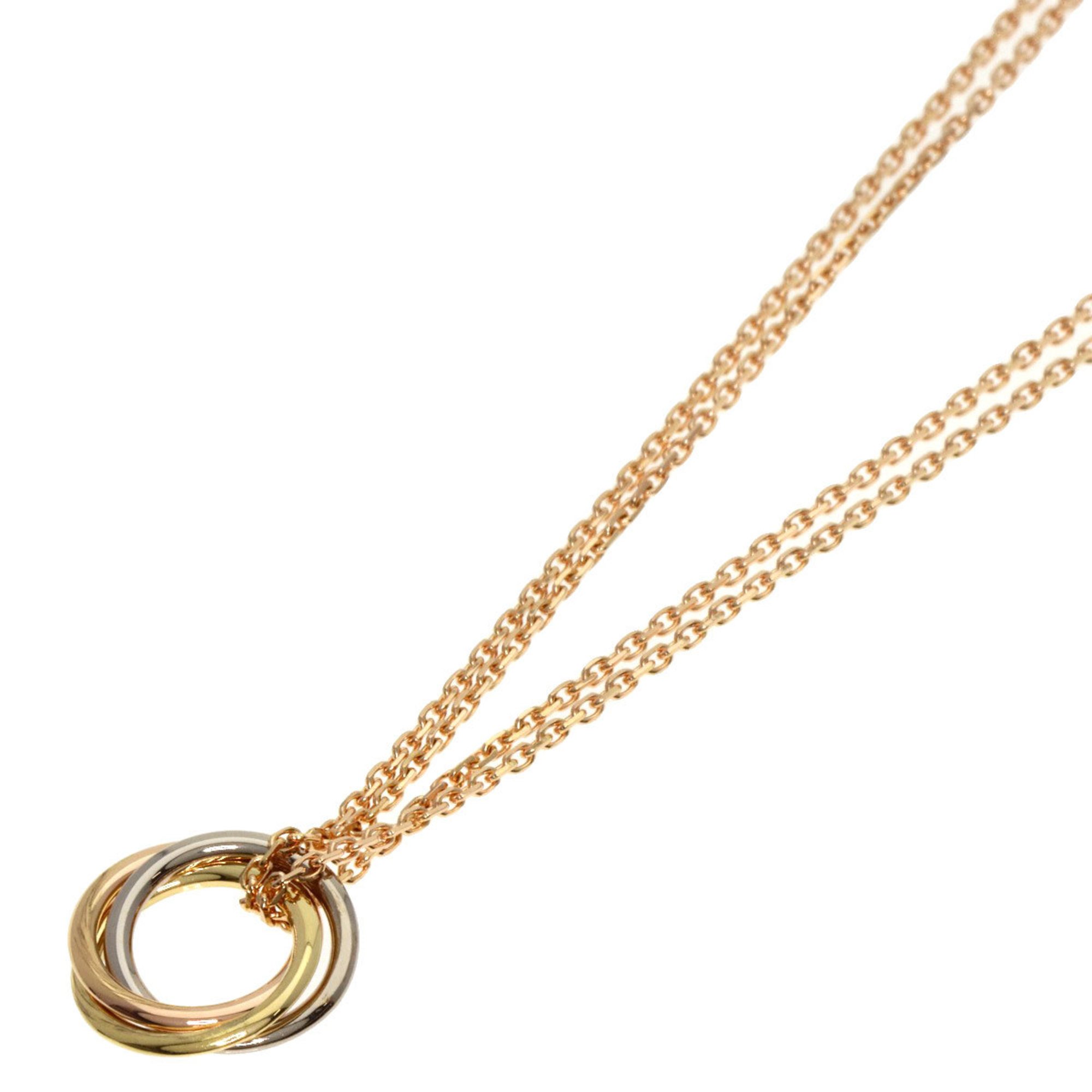 Cartier Trinity 2-row necklace, K18 yellow gold, K18WG, K18PG, women's, CARTIER