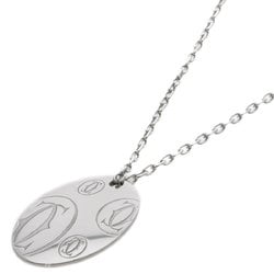 Cartier Happy Birthday Oval Necklace K18 White Gold Women's CARTIER