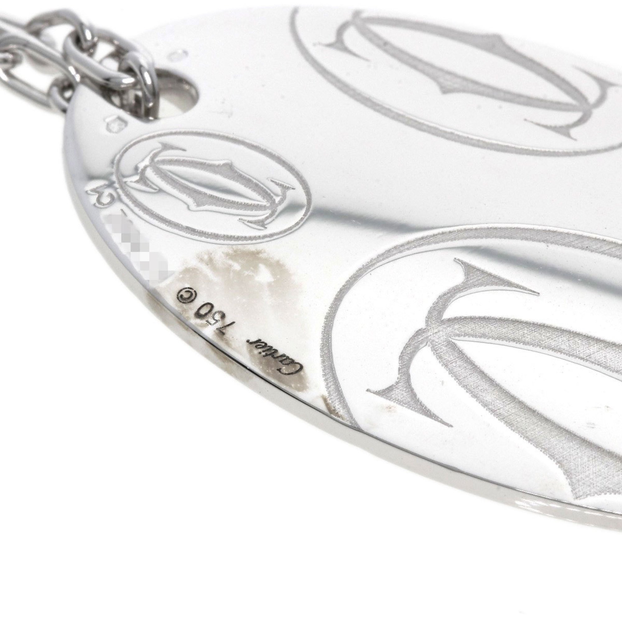 Cartier Happy Birthday Oval Necklace K18 White Gold Women's CARTIER