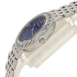 Seiko 1E70-0DD0 Credor Bezel Diamond Watch K18 White Gold K18WG Ladies SEIKO