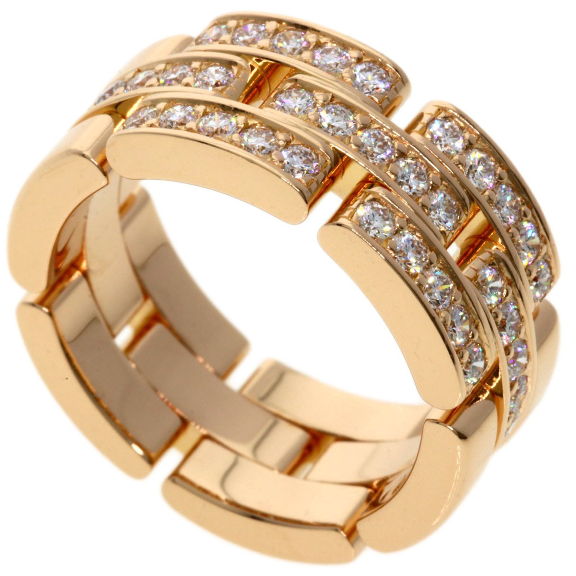 Cartier Panthere Half Diamond #51 Ring, 18K Pink Gold, Women's, CARTIER