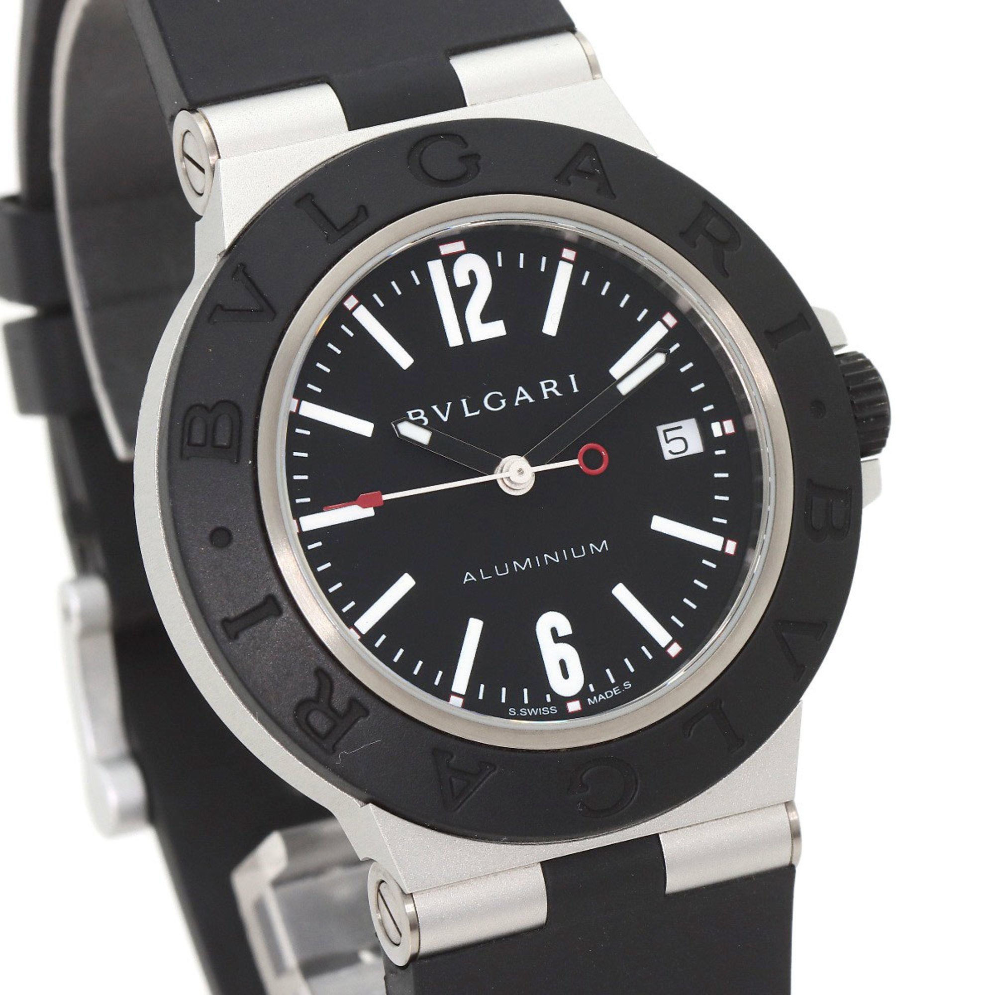 BVLGARI BB40AT Alum Watch Rubber Men's