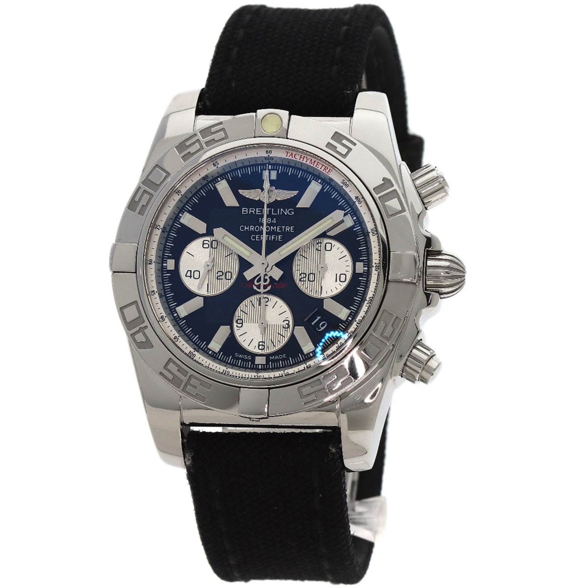 BREITLING AB0110 Chronomat 44 Watch Stainless Steel Canvas Men's