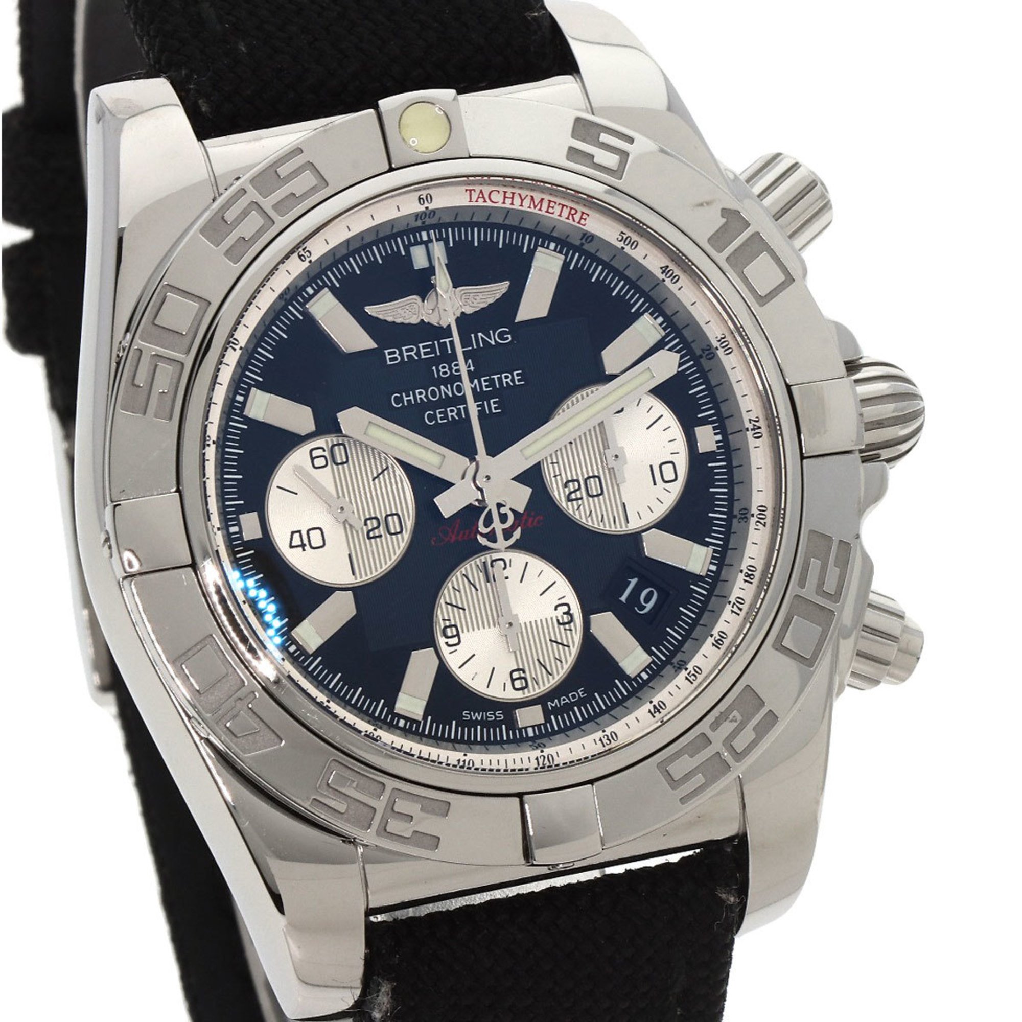 BREITLING AB0110 Chronomat 44 Watch Stainless Steel Canvas Men's