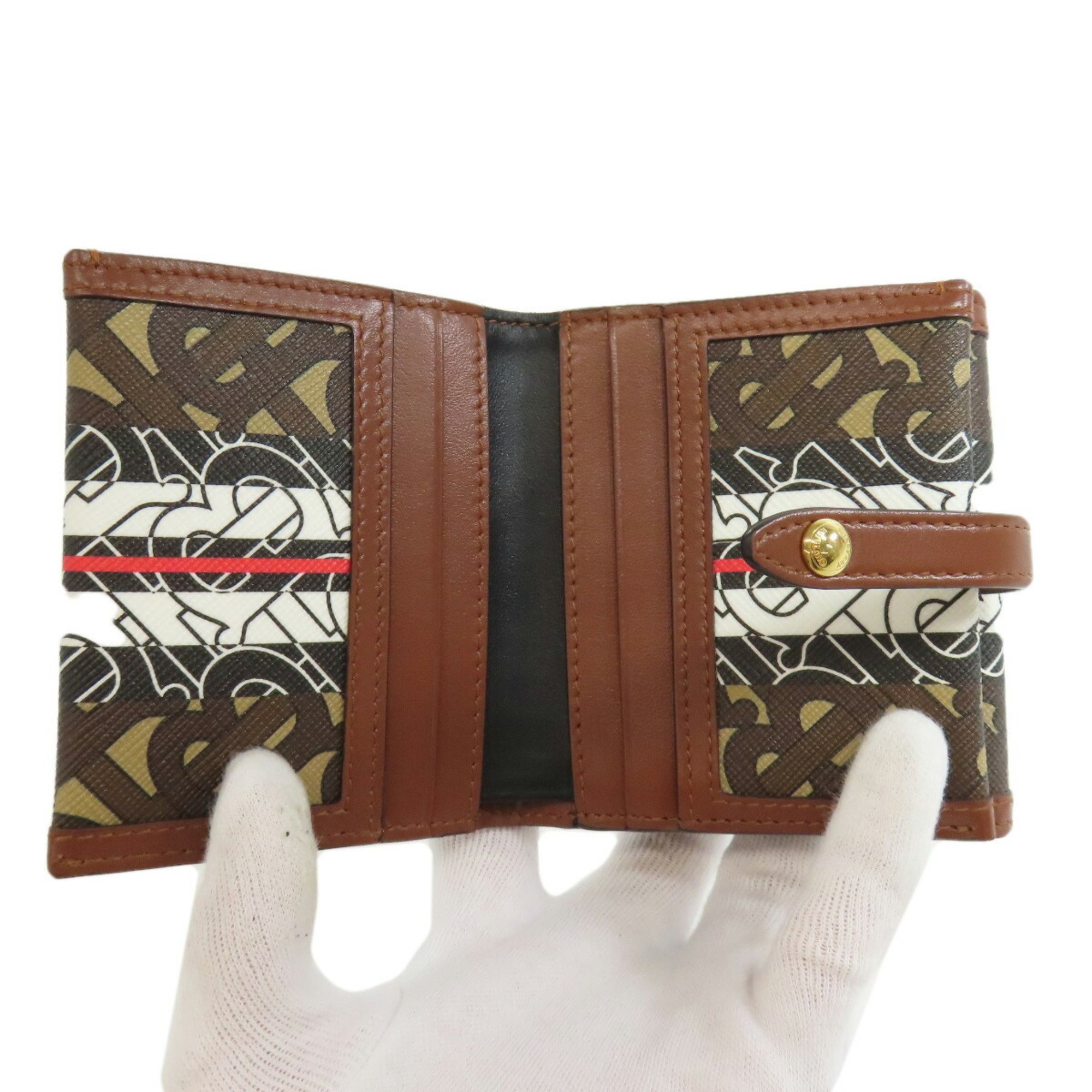 Burberry B Bi-fold Wallet Leather Women's BURBERRY