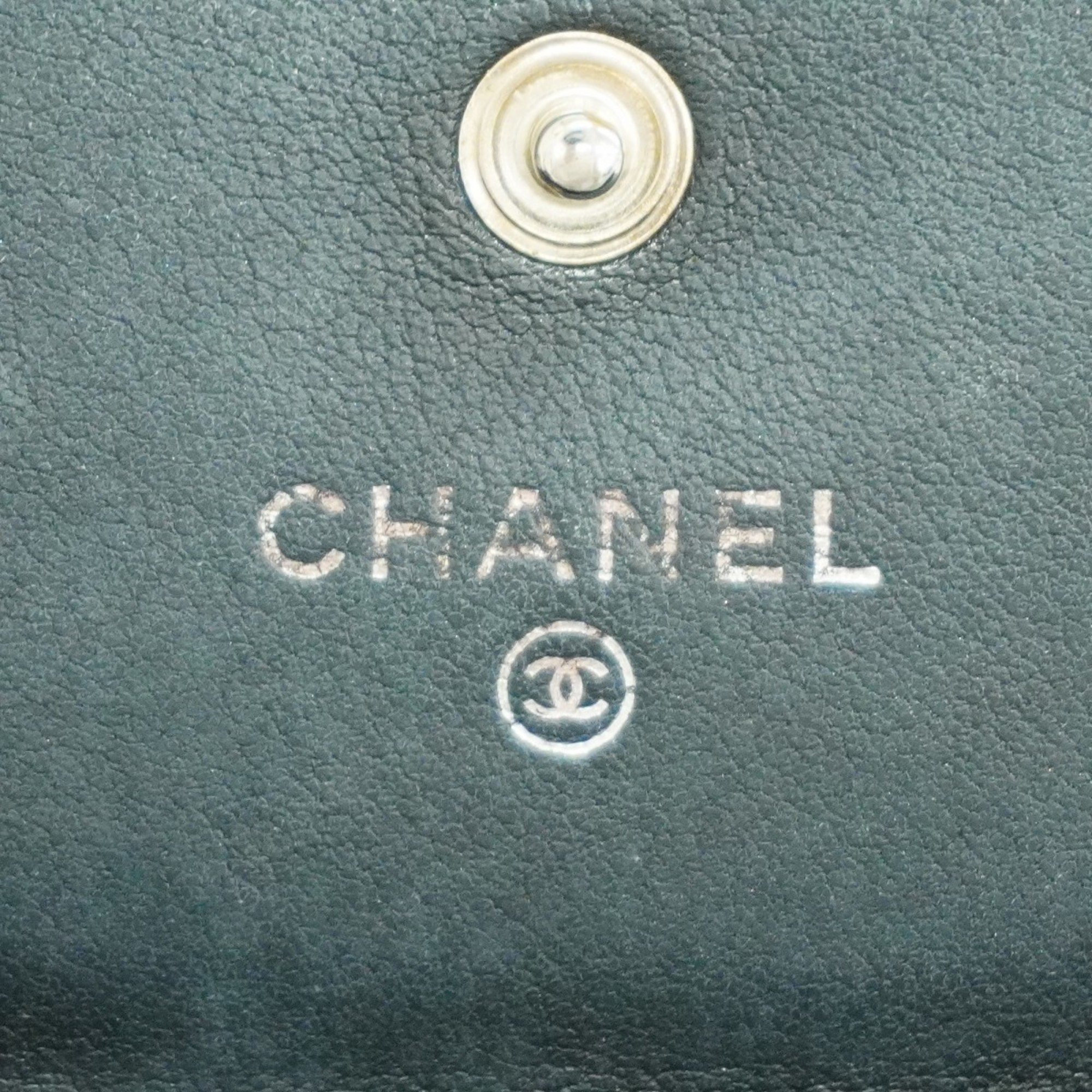 Chanel Long Wallet Caviar Skin Black Women's