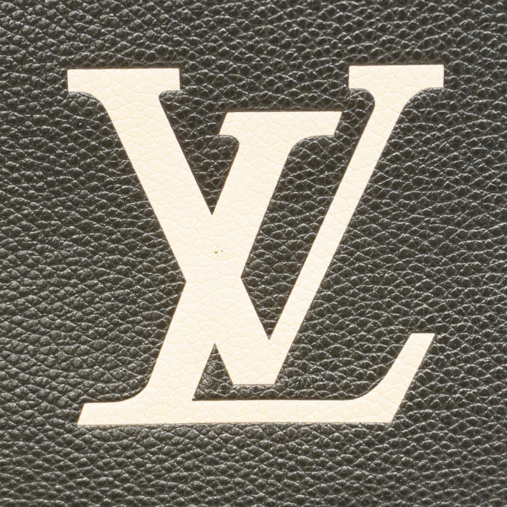 Louis Vuitton Tote Bag Monogram Empreinte Bicolor On the Go PM M45659 Black Beige Women's