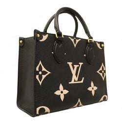 Louis Vuitton Tote Bag Monogram Empreinte Bicolor On the Go PM M45659 Black Beige Women's