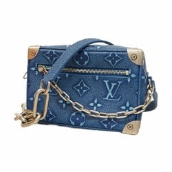 Louis Vuitton Shoulder Bag Monogram Leather Embossed Soft Trunk M21368 Blue Men's