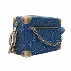 Louis Vuitton Shoulder Bag Monogram Leather Embossed Soft Trunk M21368 Blue Men's