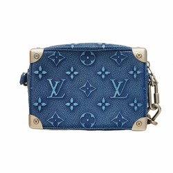 Louis Vuitton Shoulder Bag Monogram Leather Embossed Soft Trunk M21368 Blue Men's