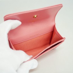 Chanel Business Card Holder Camellia Caviar Skin Pink Champagne Ladies