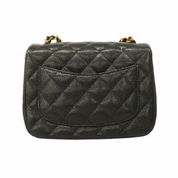 Chanel Shoulder Bag Matelasse Caviar Skin Black Women's