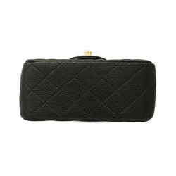 Chanel Shoulder Bag Matelasse Caviar Skin Black Women's