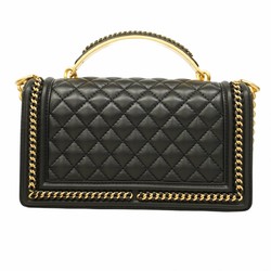 Chanel Handbag Boy Lambskin Black Ladies